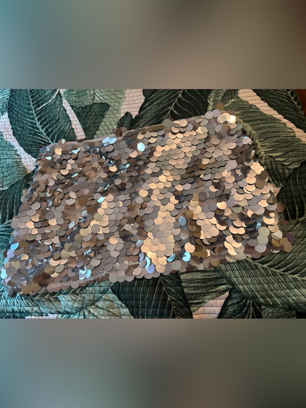 Urban Outfitters silver 
 Sequin mini skirt